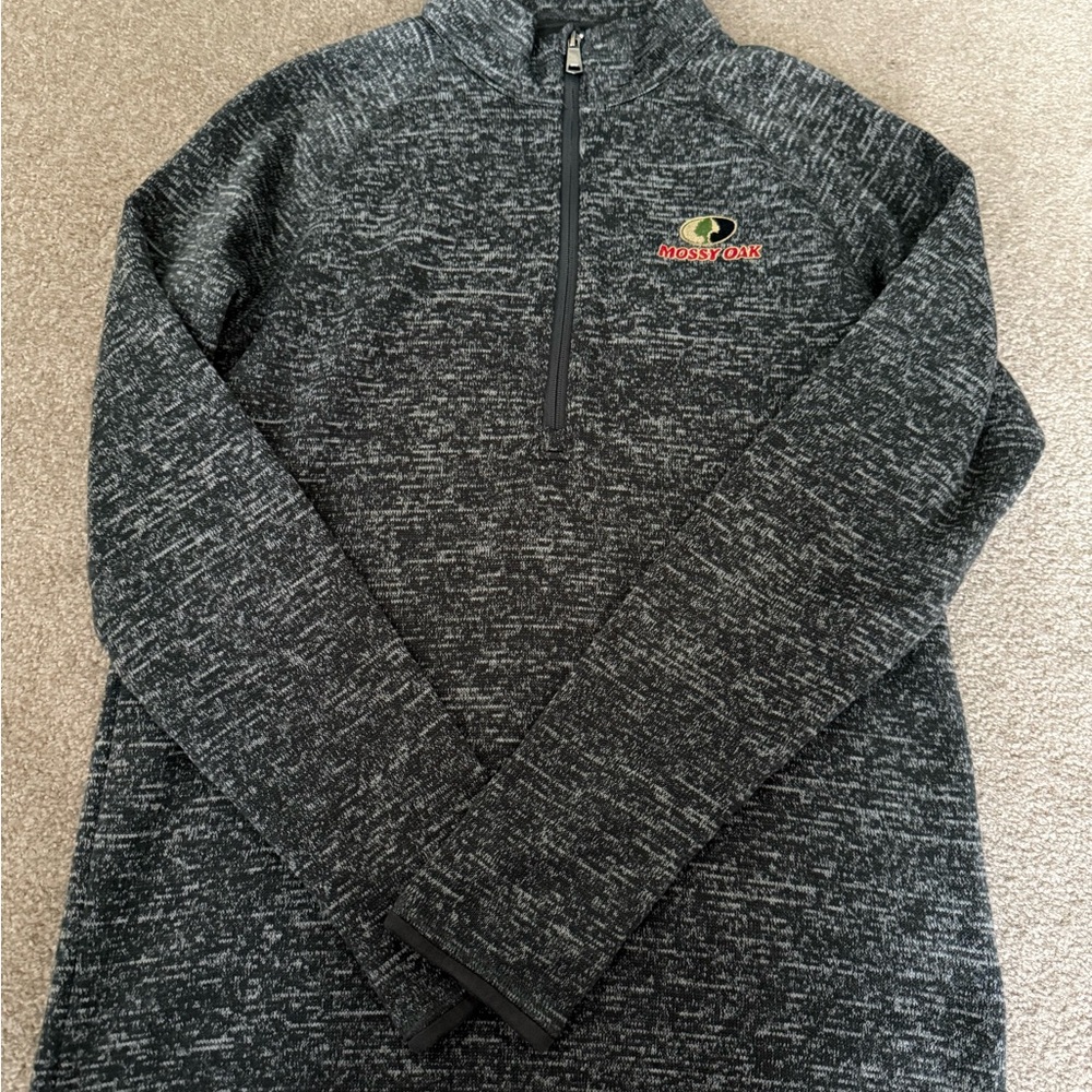 Mossy Oak Men's Charcoal Zip-Up Sweater